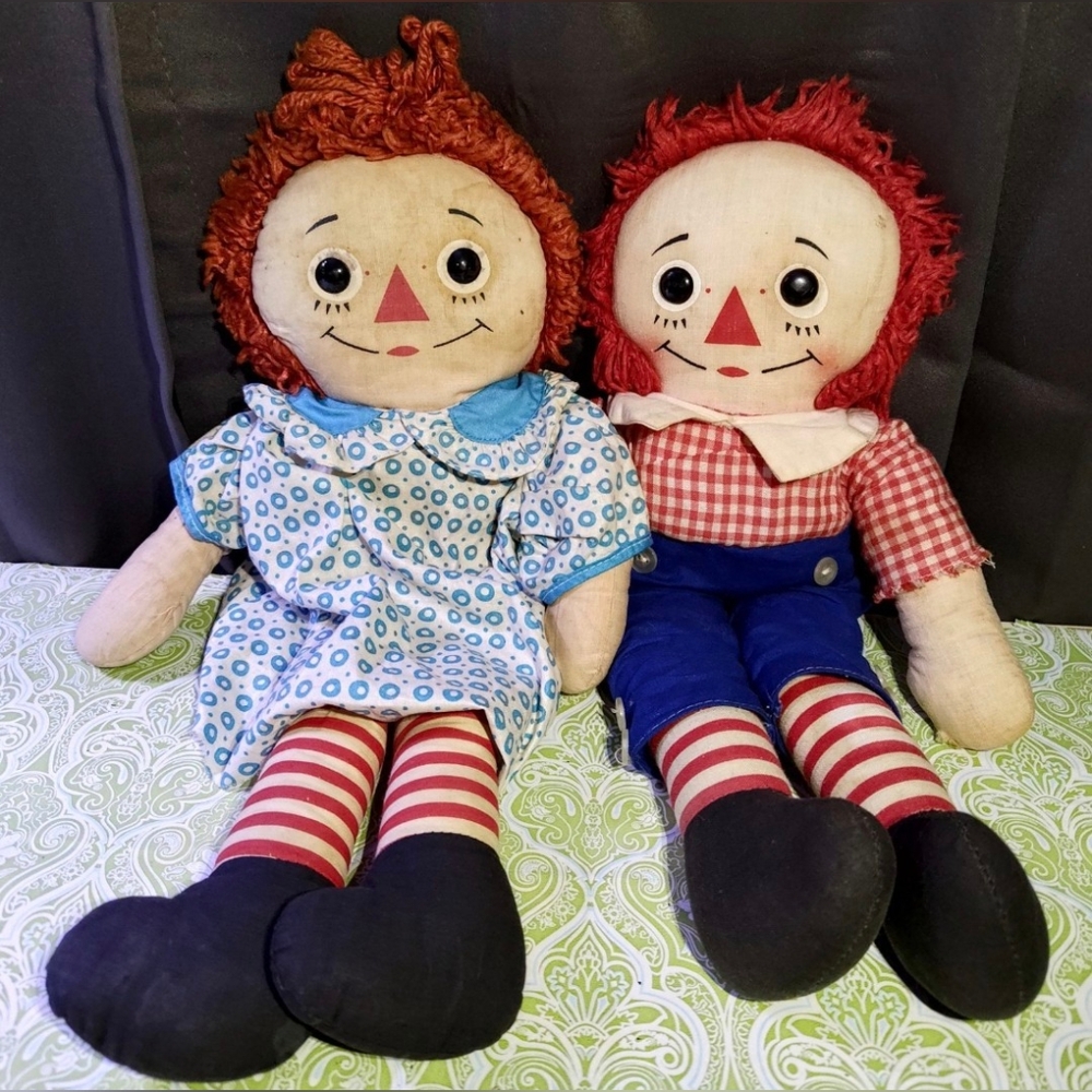 Vintage Knickerbocker Raggedy Ann and Andy Dolls
